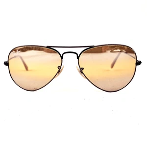 Ray-Ban Sunglasses RB 3025 Aviator 9153/AG Large Metal - Matte Beige on Black - Picture 1 of 12