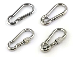 Karabinerhaken Karabiner Drahtseil Kausche Schraubverschluss Edelstahl A4 V4A - Bild 1 von 11