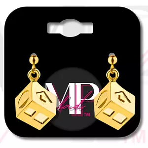Set Orecchini Star Wars Pendenti Appesi Moda Gioielli ORO LUCKY HAN SOLO DICE - Foto 1 di 4