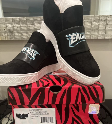 Eagles NFL Sneakers Women's Cuce Safety Slip-On Shoes Size 9 New In Box Rare Cover