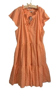 NWT FAIRHOPE Romantic Orchard Short Sleeve Eyelet Midi Dress sz XXL - Picture 1 of 9