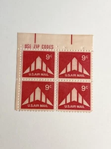 Scott #c77 9c Delta Wing Plane Mint Plate Block Of Four U.S. Postage Stamps - Picture 1 of 6