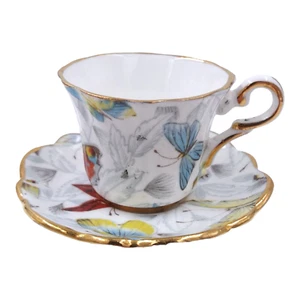 Mini platillo taza de té mariposas vintage Grosvenor Jackson & Gosling Bone China - Imagen 1 de 10
