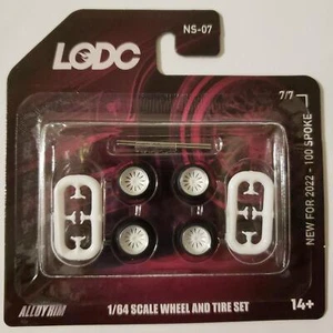Serie LODC 2 10 mm bajos 100 radios ruedas NS-02 7/7 llanta cromada y blanco 1:64 - Imagen 1 de 3
