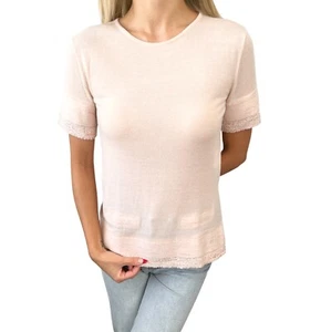 CHANEL Vintage 05C CC Mark Logo Knit T-shirt Top #36 Pink Cashmere Tweed RankAB - Picture 1 of 14