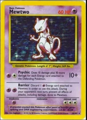 Mewtwo 10/102 Rare Original Base Set 1999 WOTC Pokemon Card - Image 1 of 1
