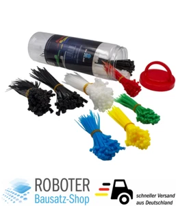 Kabelbinder Sortiment 1000 Stück Box Eimer 2,5mm, 3,6mm Länge 100-300mm - Bild 1 von 5