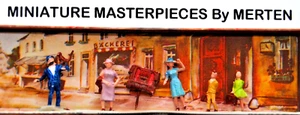 MERTEN MANN spielende ORGANMÜHLE 2 FRAUEN 2 SCHULKINDER MINIATUR HO Figuren - Bild 1 von 15