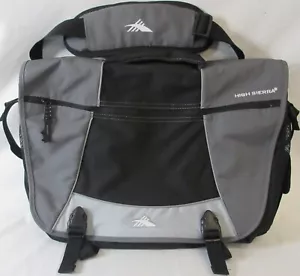 High Sierra Shoulder Messenger Laptop Bag Tank Pack Charcoal Black Gray - Picture 1 of 9
