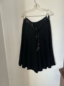 Sonia Rykiel Mujer Mezcla Lana Pierna Ancha Pantalones Lentejuelas Cinturón Talla T38 - Imagen 1 de 9