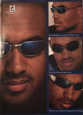 1996 Grant Hill FILA Sunglasses PRINT AD Sunglass Hut Champs Sports VTG 1990s - Image 1 of 4