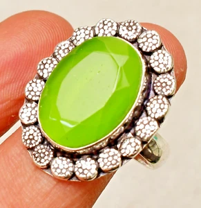Anello gioiello in argento sterling 925 con pietra preziosa Monalisa misura 9 - Foto 1 di 8