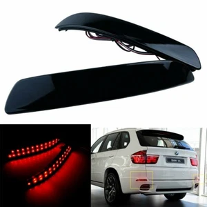 2x Smoked Lens LED Rear Bumper Reflector Brake Lights For 2007-2013 BMW E70 X5 - Picture 1 of 13