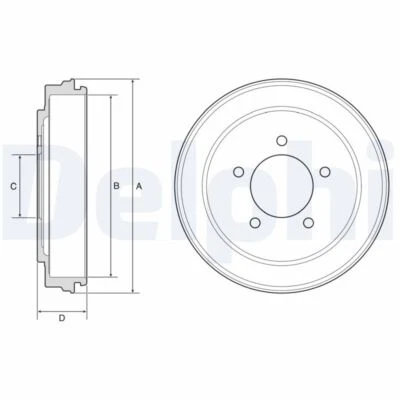 Tambor de freno Delphi Bf600 para Chrysler, Dodge, Jeep Foto 1 de 3