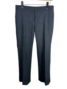 Theory Pants Women' Size 8 Blue Tweed Wool Blend Flat Front Mid Rise 31x28 - Picture 1 of 20