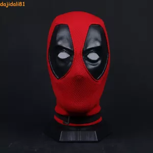Deadpool Cosplay 1:1 Full Face Mask Breathable Nylon Hood Helmet Halloween Prop - Picture 1 of 10