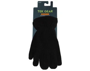 Boys Touch Screen Gloves Black Microfleece NEW Size 4 7 Small Kids Tek Gear NWT - Picture 1 of 12