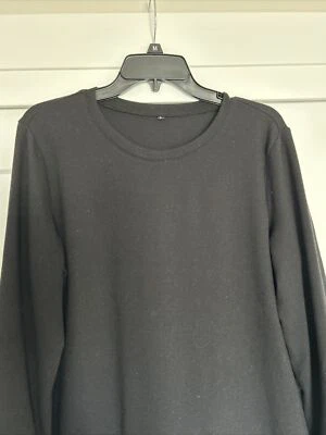 Black Unbranded Sweatshirt Blank Women’s Sz L Long Sleeves Lightweight Stretchy - Image 1 of 4