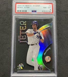 Derek Jeter 1999 Skybox E-X Century Clear Holo Acetate Rare JETER Nm/MINT PSA 8