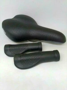 Silla de montar de gel negro plegable Strada + agarre negro se adapta mejor a tu bicicleta Strida - Imagen 1 de 4