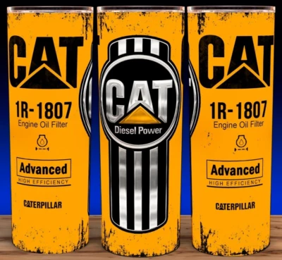 CAT Caterpillar 1R-1807 amarillo oscuro filtro lubricante taza envejecida vaso Foto 1 de 3