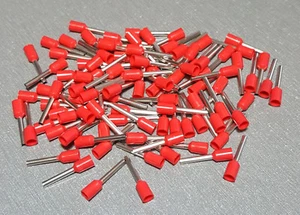 25-1000Pcs E1512 16AWG 1.5mm² RED Insulated Ferrule Bootlace Terminals Crimp - Picture 1 of 12