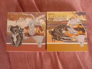 2014 Australian Map 1 oz Silver Koala and Crocodile - Picture 1 of 1