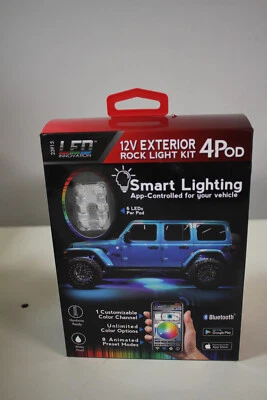 -NOVO- LED innovations 23915 kit de iluminação inteligente exterior rock light 4 pod novo na caixa - Imagem 1 de 3