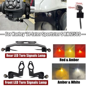 Mini LED Front Turn Signal Light + Rear Taillight For Harley Sportster S 2021-24 - Picture 1 of 11