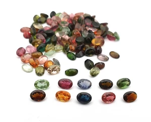 Lote de 15 piedras preciosas sueltas de corte ovalado multiturmalina natural 5*7 mm 10 CT - Imagen 1 de 5