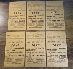 Vintage Lot 6 erste Camden National Bank Treuhandgesellschaft Umschläge NJ Banking - Bild 1 von 2