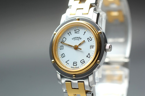 HERMÈS 【QUASI NUOVO】 Orologio da donna vintage HERMES Clipper 24 mm Swiss made Qz dal GIAPPONE
