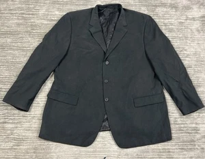Statements Blazer Mens 50R Black Polyester Suede Model Carver 3 Button Front - Picture 1 of 14