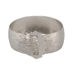 Brazalete Brazalete Hebilla Vintage Texturizado Tono Plata 7 pulgadas - Imagen 1 de 9