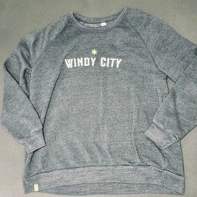 Alternative Earth Windy City Graphic Sweatshirt  Women's XL Heather Grey Chicago - Image 1 of 4