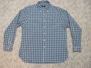 Ralph Lauren Herren 17,5 klassisches geknöpftes blaues Pony kariertes Hemd blau 100 % Baumwolle - Bild 1 von 10