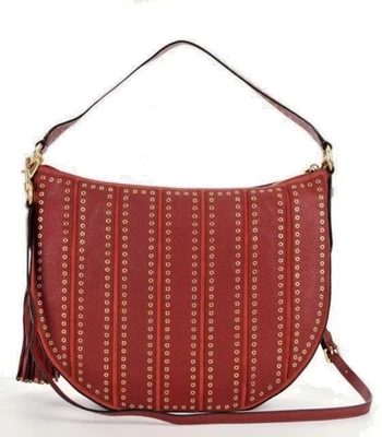 MICHAEL KORS, BROOKLYN Grommet Medium Hobo Bag, Brick Leather, NWT, $498 - Image 1 of 4