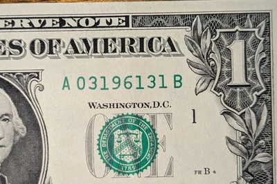 $1 Birthday Note (March 31st 1961) Fancy Serial Number - Image 1 of 3
