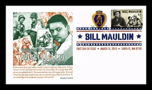 US COVER BILL MAULDIN WWII CARTOONIST FDC COMBO PANDA CACHET - Picture 1 of 2