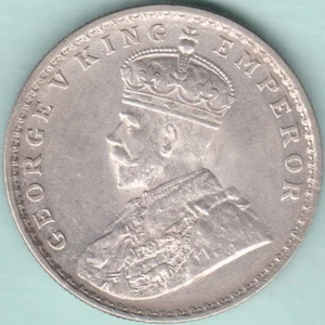 BRITISH INDIA 1918 KING GEORGE V ONE RUPEE RARE SILVER COIN - Picture 1 of 2