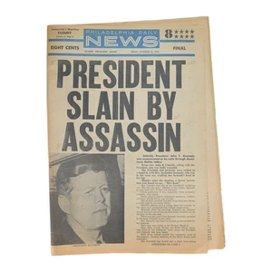 Philadelphia Daily News 22 de noviembre de 1963 JFK Kennedy Asesinato - Imagen 1 de 5