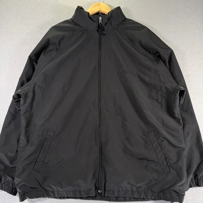 Abrigo cortavientos XL chaqueta ligera cremallera completa negra vintage Old Navy para hombre Foto 1 de 4