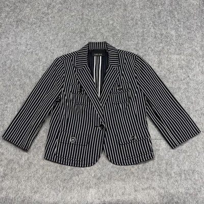 Carlisle Blazer Womens 14 Double Breasted Stripe Jacket Workwear Business Career - Image 1 of 4
