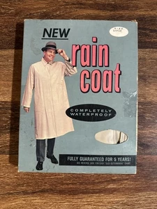 Vintage Very RARE 50’s 60’s Waterproof Raincoat Size Large New In Box - Picture 1 of 7