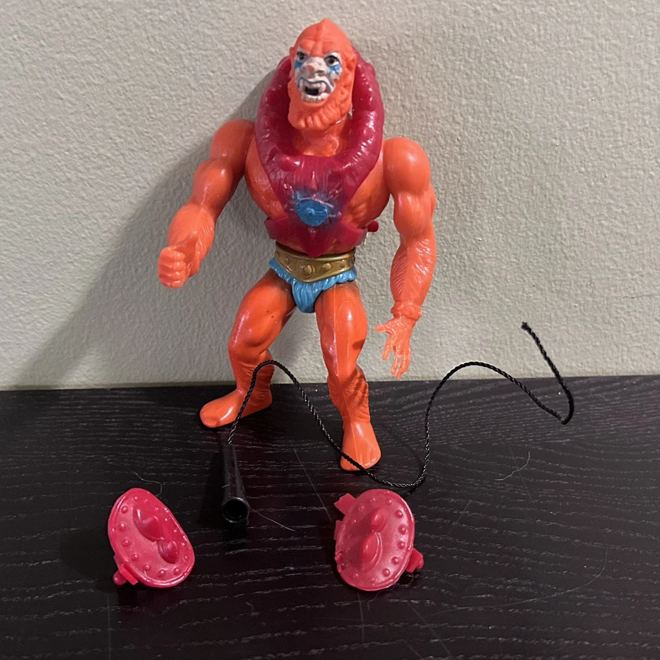 Boneco de ação vintage 1981 MOTU Mattel He-Man Beastman completo defeituoso - Imagem 1 de 4