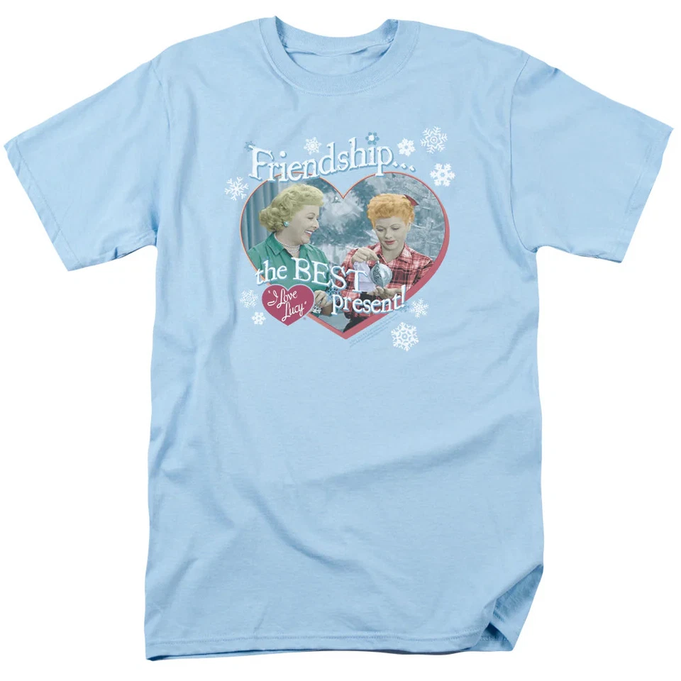 I Love Lucy The Best Present Mens T Shirt Light Blue - Image 1 of 1