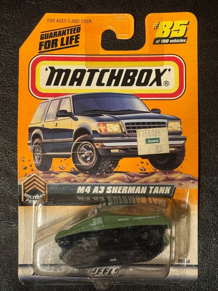 1998 Matchbox M4 A3 Sherman Tank # 85 36450 Die-Cast  - Imagem 1 de 1