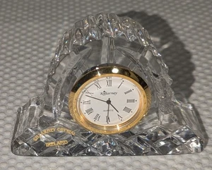 Small Vintage Killarney Lead Crystal Ireland Mantle Clock - Picture 1 of 4