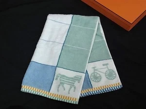 HERMES Cotton Beach Towel Light Blue 100 Percent Unused Luxury Accessory - Picture 1 of 4