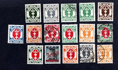 Danzig 1921 group of stamps Mi#72-81+83 MH/used CV=21.7$ - Image 1 of 2
